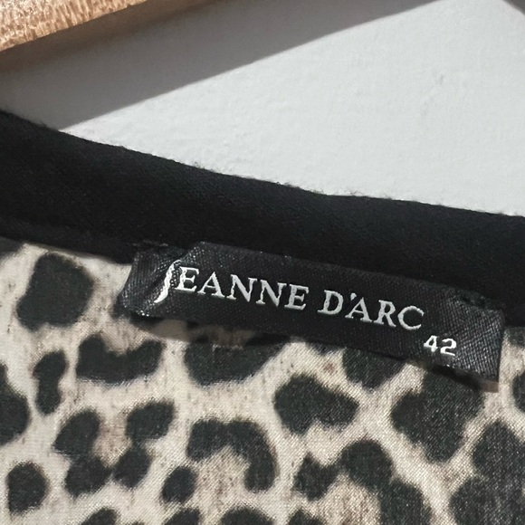 Jeanne D'arc Leopard Top 3/4 Sleeve Shirt Size 42 XL Extra Large - Picture 3 of 6